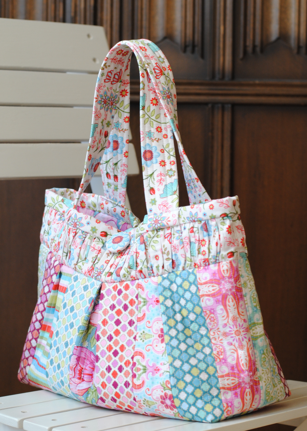 PDF Patchwork Tote Bag PATTERN Large Quilted Tote Mary 