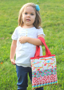 Ruffle Girl Tote Bag - Lovebirds Fabric - Clover & Violet