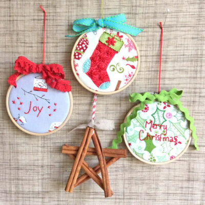 Last-Minute Gift Tutorial: Embroidered Hoop Ornament - Clover & Violet